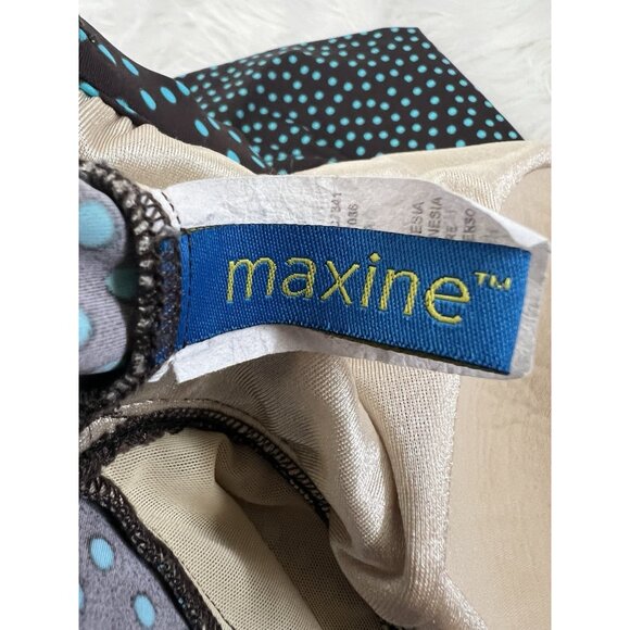 Maxine of Hollywood Vtg Plus 22W One Piece Swimsuit Dress Brown & Teal Polkadot - Picture 7 of 11